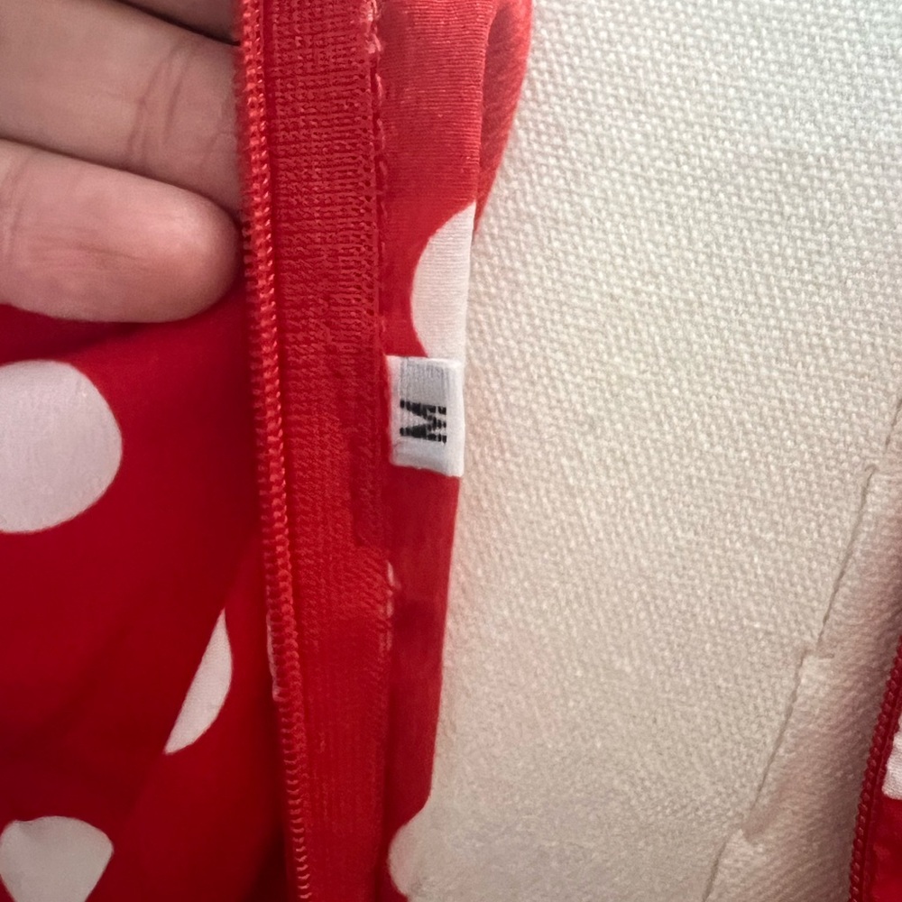 NWOT Red Polka Dot Maxi Dress with Self Tie Waist Size M - Picture 7 of 8